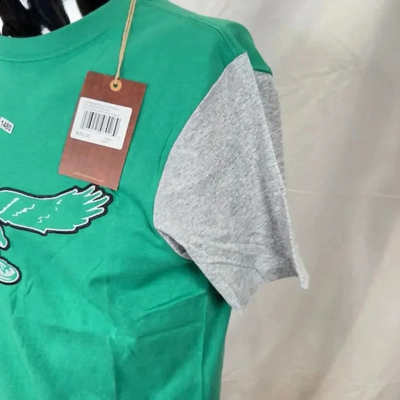 Mitchell & Ness NFL Color Blocked S/S Tee Philadelphia Eagles Green Gray Size S - Picture 6 of 6